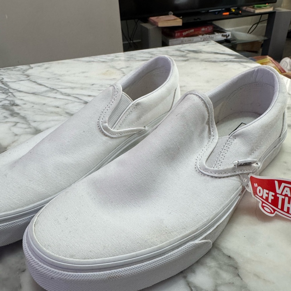 Vans White Slip-On Shoes NWT